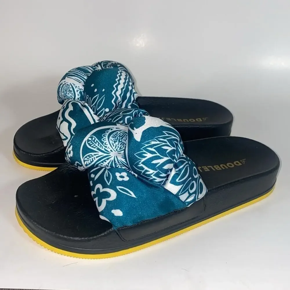 La Double J Treccia Slides Ionic in Twill